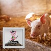 Black Money Frame Money Box Made of Wood with Pig