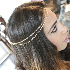 Sttiafay Rhinestone Head Chain Jewelry Crystal Bridal Hair Chain Headdress Bridal Layered Head Chains Headband Wedding Rhinestone Headpiece Accessories Jewelry for Women