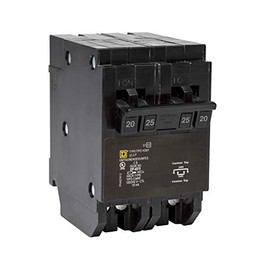 Square D - HOMT220225CP Tandem Quad Circuit Breaker, Black