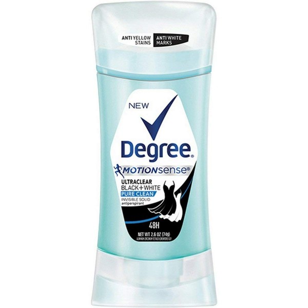 Degree UltraClear Black+White Pure Clean Antiperspirant Deodorant Stick, 2.6 oz (Pack of 2)