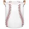 Bardic Large Laundry Basket Baseball Texture Laundry Hamper with Leather