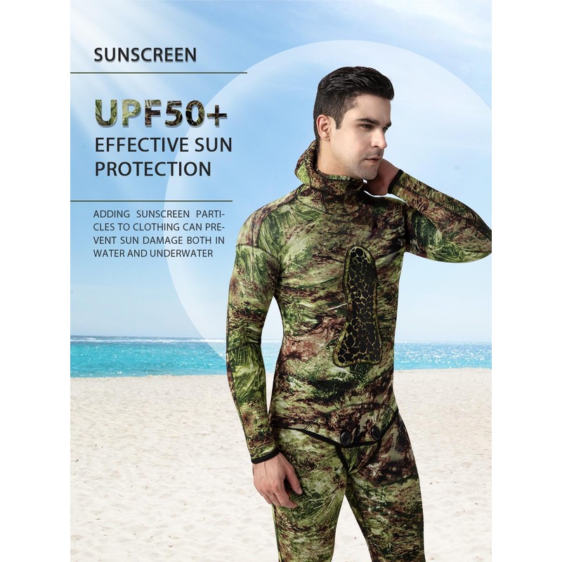 FLEXEL Men Spearfishing Premium Camouflage 3mm 5mm CR Neoprene Wetsuit