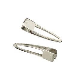 MAHAVIMOKSA 55mm/2.15” Tear Drop Shape Hair Clips Metal Alligator Clips for DIY Craft (Silver-50pcs)