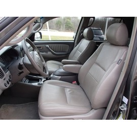 Durafit Seat Covers, Made to fit 2005-2007 Sequoia Front Seat Covers (Electric Seats with Side Impact Airbags) in Light Gray Leatherette
