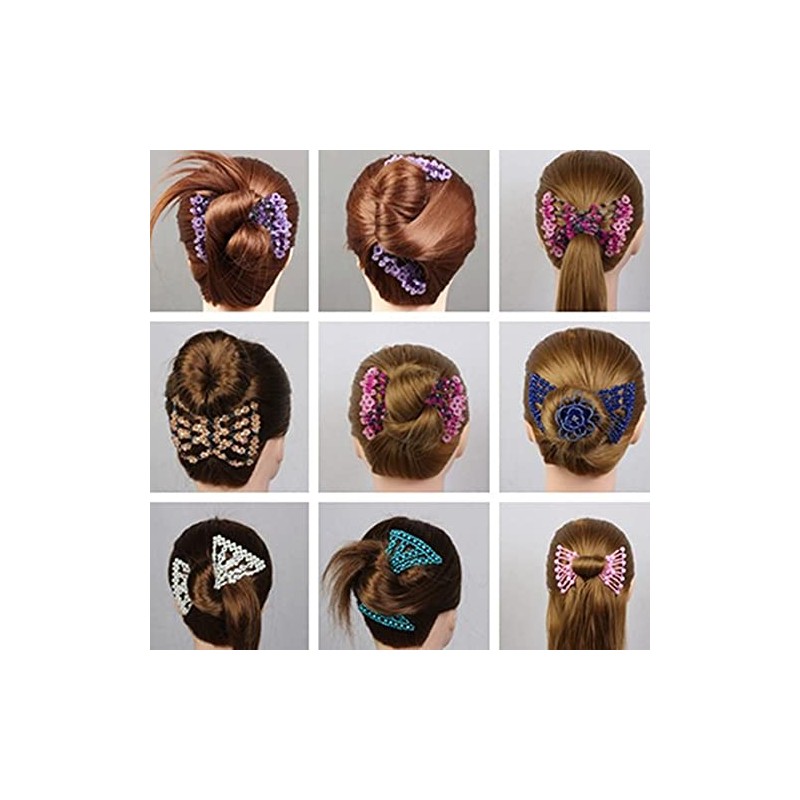 FXQHAN Easy Stretch Beaded Hair Combs Double Magic Slide Metal