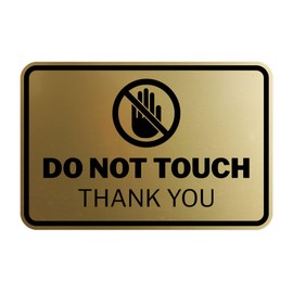 Signs ByLITA Classic Framed Do Not Touch Thank You Sign (Brushed Gold) - Small