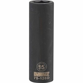DEWALT DWMT75126OSP 6 Point 1/2" Drive Deep Impact Socket 15MM