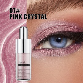 Liquid Glitter Eyeshadow Makeup with Metallic Shimmer, Waterproof & Smudge-Proof Long Lasting Eye Shadow for Women, Festival Party Daily Look, Highly Pigmented Easy to use (PINK CRYSTAL)