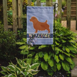 Caroline's Treasures BB5513GF Norfolk Terrier Welcome Garden Flag Mailbox Flag Decorative Yard Flag Banner Outside Patio Artwork Yard Flower Beds, Garden Size, Multicolor