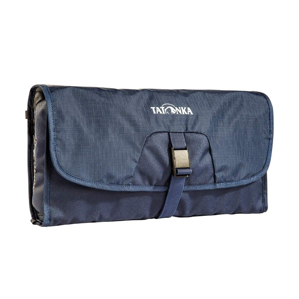Tatonka Travelcare Toiletry Bag - Flat Hanging Wash Bag with Compartments and Mirror - 32 x 17 x 4 cm (Navy)