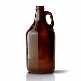 Packaging Options Direct - HOZQ8-1154 64 oz. Amber Glass Beer Growlers with Caps, (Pack of 6)