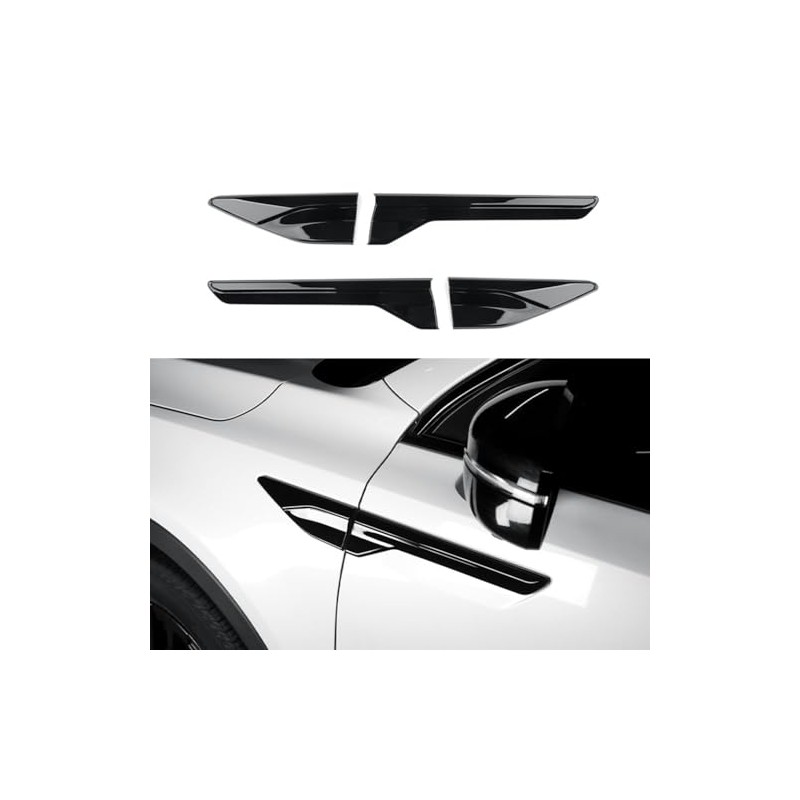 JUIVEEL Glossy Black Style Side Fender Vent Cover Front Side