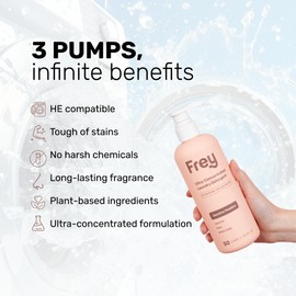 FREY Full Wash Laundry Care Bundle - Concentrated Liquid Laundry Detergent & Fabric Softener (Jasmine Meadow)