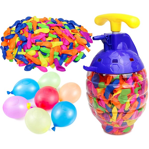 Kiddie Play Water Balloons for Kids with Filler Pump (500 Balloons)