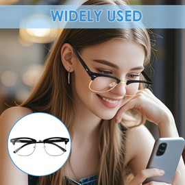 Blue Light Blocking Glasses, Retro Anti Bluelight Glasses Black Gold Half Frame Clear Lens Lightweight Non-Prescription Lens Anti-UV Unisex Round Glasses Anti Eye Fatigue for Work Gaming Computer
