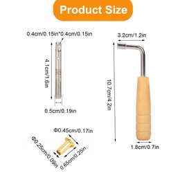 TUKEVA Set of 6 Tuning Nails and 6 Pieces Rivets Tuning Keys in L Shape Part Tuning Nails Harp Piano Tuning Keys Tuning Pins L-shaped Harp Tuning Key for Instrument Music Strings