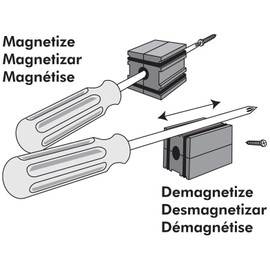 Master Magnetics RA07224BX4 Screwdriver Magnetizer Demagnetizer, Fits .3125" Diameter or Less Tool Shaft, Pocket Size, Brown, Pack of 4