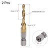 sourcing map Combination Drill and Tap Bit, 1/4" Hex Shank