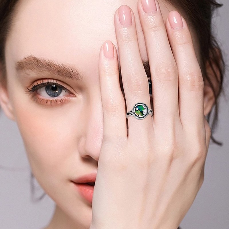 YAFEINI Moon and Star Urn Ring for Ashes Sterling Silver