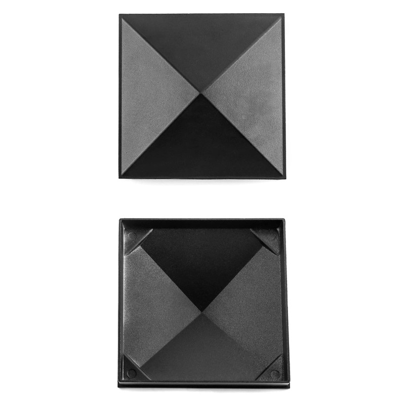 QWORK Aluminum Post Cap Covers, 12 Pack Black Pyramid Deck