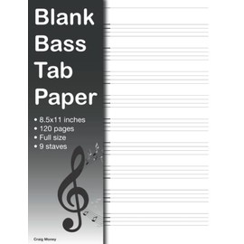 Blank Bass Tab Paper: Superior Quality Bass Guitar Tablature Manuscript Paper for the Professional & Student.