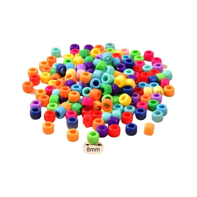 1000 Cuentas De Plástico Dona Pulsera Trenza Multicolor