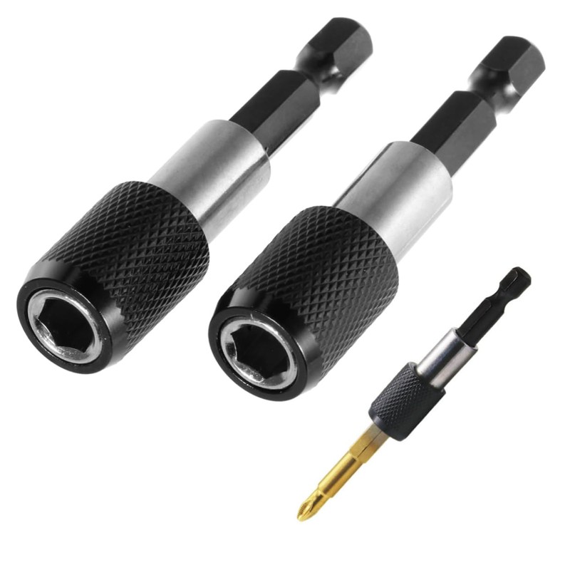 SHINEOFI 2sets Magnetic Screwdriver Bit Holder Extension Bar Quick Release