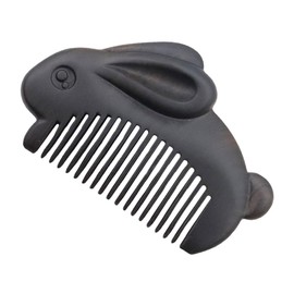 SAFIGLE Wooden Bunny Comb Portable Sandalwood Hair Comb for Static Small Comb for All Hair Types Adorable Design with Fine Craftsmanship for Daily Use