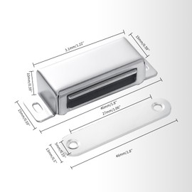 Anhoer 6 x Magnetic Door Catch 10KG Cupboard Door Magnets Magnetic Catch Stainless Steel Cabinet Door Magnetic Catches for Cabinet Drawer Kitchen Cupboard Wardrobe Closet Closure