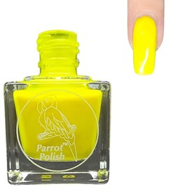 Parrot Polish Pit Viper Neon Nail Polish, Bright Yellow Color Lacquer