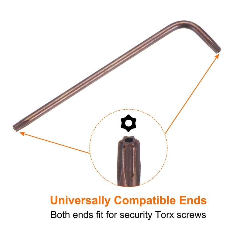 HARFINGTON 2pcs T10 Tamper Proof Torx Wrench Star Keys 76.5mm