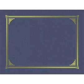 Foray New 6-pack 2-up 80# Navy Linen 9.75" x 6.5" Gold Foil Document Covers NEW SEALED