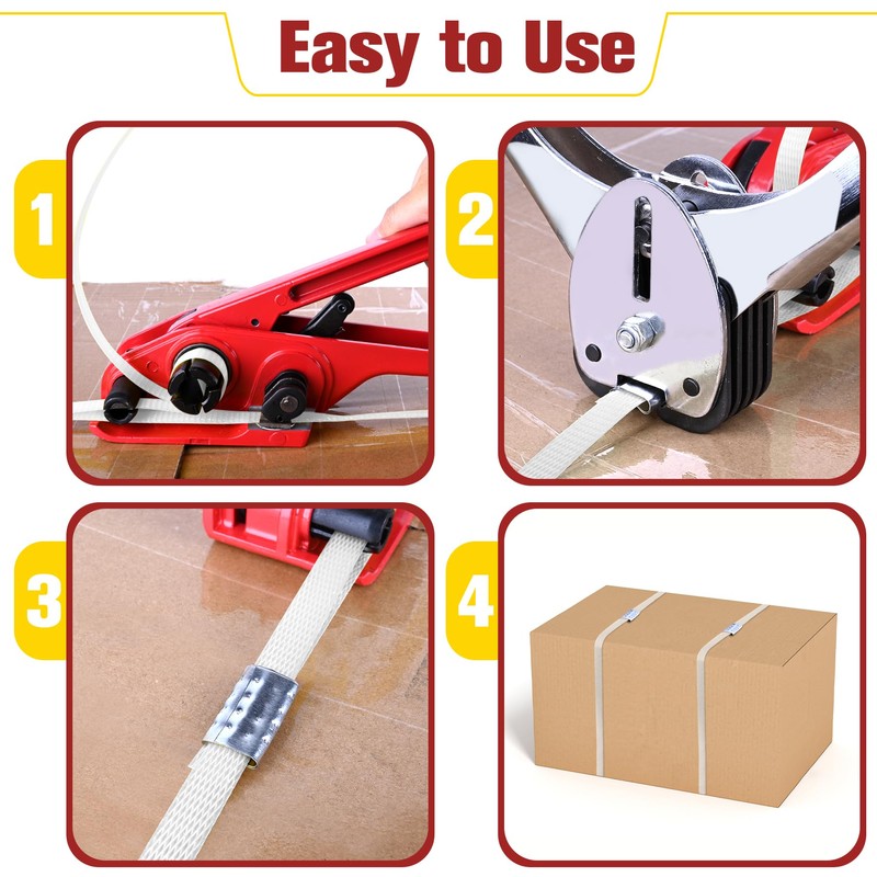 MYFAMIREA Heavy Duty Banding Strapping Kit with Tensioner Tool, 0.55''