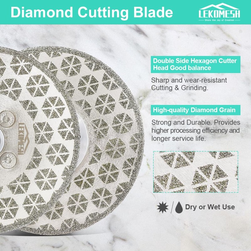 LEKOMESH Tile Blade 5"/125mm - Double-Sided Diamond Saw Blade Cutting