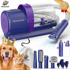 Geoorood 【LimitedTimeFlashSale】Geoorood Dog Grooming  Vacuum, 13000Pa Dog Vacuum Brush for Shedding Grooming, Pet Grooming Vacuum, Dog Hair Vacuum Groomer, 2.5L Large Dog Grooming Kit , Pet Products #TikTokShopFlashSale - Color: Purple+Nail Grinder+Paw T