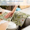 Flowers and Plants Pattern Kitchen Towels Set of 2, with