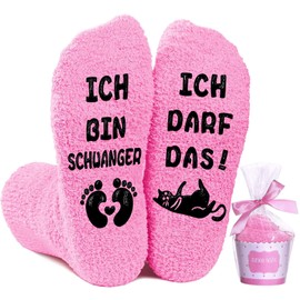 Gifts for Pregnant Women Socks, Pregnancy Announcement Gift for Expectant Mothers Girlfriend I Am Pregnant I May The Socks, Socks Expecting Mum Gift Birthday for Christmas, pink