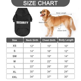 EXPAWLORER Dog Hoodies- Fall Soft and Warm Dog Sweatshirt with Leash Hole, Winter Autumn Fleece Pet Clothes with Print for Puppy,Cat, Small Medium Large Dogs (X-Small, Security)