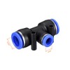 sourcing map Plastic Tee Push to Connect Tube Fittings 15/32"