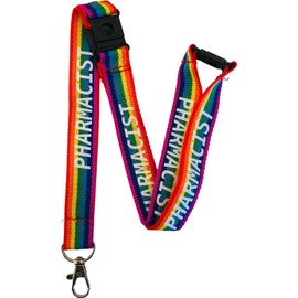PAC Supplies Global 20mm Rainbow Pharmacist Neck Lanyard With 3 Point (Triple) Safety Breakaway