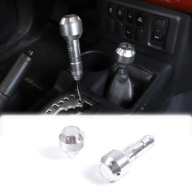 HIRUFAIT Car Shifter Knob Stick Head Replacement for Toyota FJ Cruiser 2007-2021 Accessories, Aluminum Alloy Automotive Gear Shift Handle Lever Head Replacement Interior Decoration (Silver)