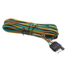 Seamaka 25ft 4 Wire 4-Flat Trailer Light Wiring Harness Extension Kit, Trailer Wiring Harness with 18 Gauge White Ground Wire for Trailers O-016