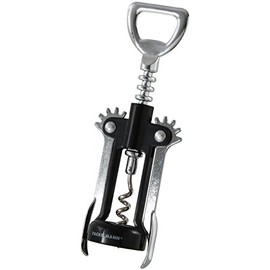 FM PROFESSIONAL Fmprofessional Lever Corkscrew, Stainless Steel, Black, Stainless Steel, Black, 23 x 12 x 4 cm