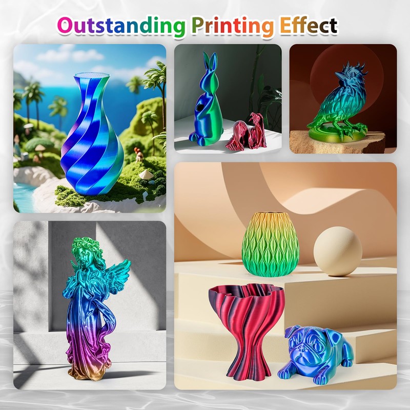 3Dgenius 3D Printer Filament Bundle Silk PLA Filament 1.75mm Pack