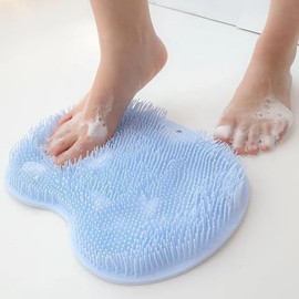 FGCKJ Shower Foot Scrubber Mat Back Washer Back Exfoliating Bath Wash Pad Wall Mounted Slip Suction Cups Foot Scrubber for Use in Shower Cups Foot Cleaner for Men and Women