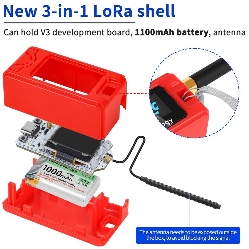 Meshnology 2 Pack Housing for ESP32 LoRa V3 Module Board