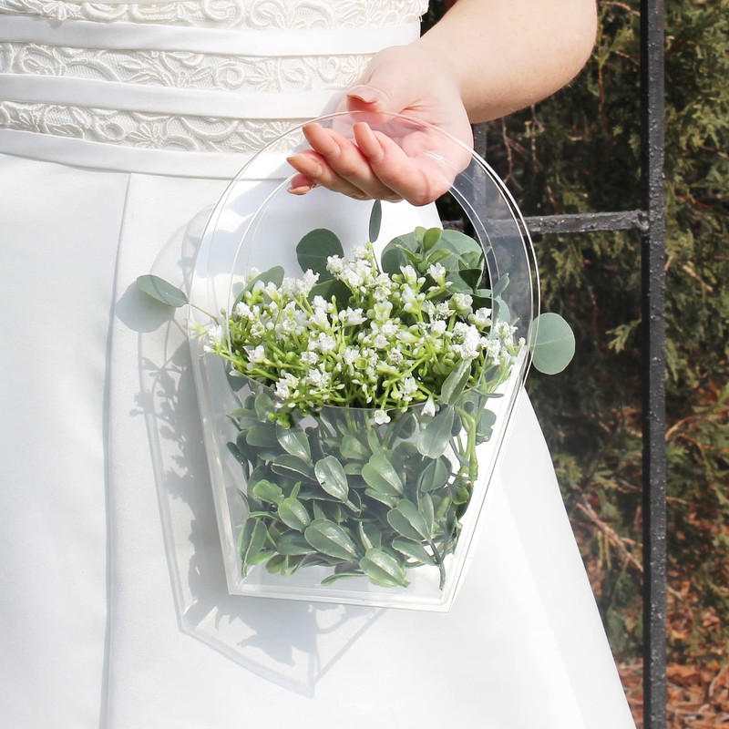 Lillian Rose Clear Modern Flower Girl Basket, One Size