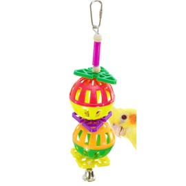 Bonka Bird Toys 1570 Twin Ball Bird Toy Parrot cage Toys Cages Cockatiels Conures African Greys
