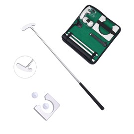 Golf Putting Kit, Portable Golf Putter Set Kit with Putter, Aluminum Alloy Three-Section Detachable Club with Putter, 2 Balls, Putting Green, and Storage Bag for Adult Golf Practice