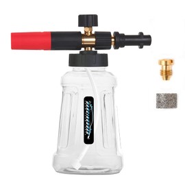 Improved Foam Lance Foam Cannon for Kärcher K Series K2 K3 K4 K5 K6 K7 Pressure Washer, 1 L Snow Foam Lance with Adjustable Foam Nozzle for Car Wash (Black & Red)